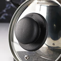 Крышка для сковороды и кастрюли Доляна, d=14 см, нержавеющий обод, пластиковая ручка, стекло, прозрачная