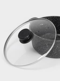 Крышка для сковороды и кастрюли Доляна, d=24 см, нержавеющий обод, пластиковая ручка, стекло, прозрачная