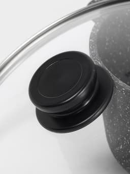 Крышка для сковороды и кастрюли Доляна, d=24 см, нержавеющий обод, пластиковая ручка, стекло, прозрачная