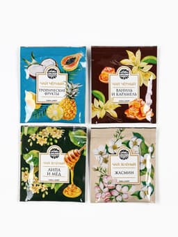 Чай новогодний в пакетиках «Волшебных мгновений» в открытке, 4 шт.×1.8 г