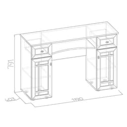 Столик туалетный Sherlock 52, 1190×403×791 мм, цвет дуб сонома