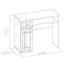 Столик туалетный Sherlock 53, 926×403×791 мм, цвет орех шоколадный