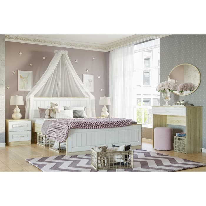 Столик туалетный «Оливия», 850×420×800, цвет дуб сонома, белое дерево МДФ