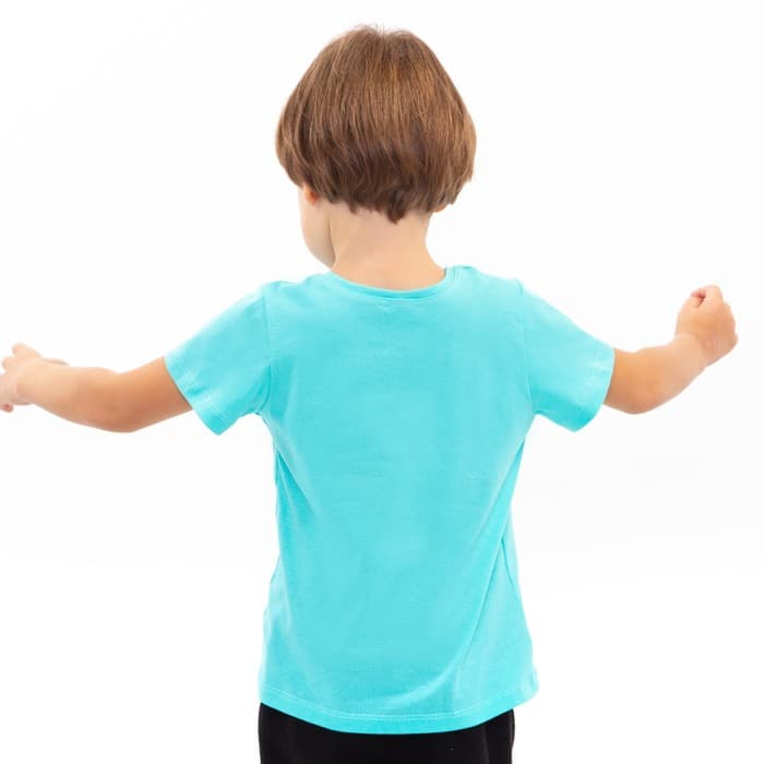 Футболка детская, цвет бирюзовый/пингвин, рост 116 см