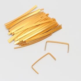 Клип лента в нарезке, золотая, для фиксация упакованной продукции, 13 см