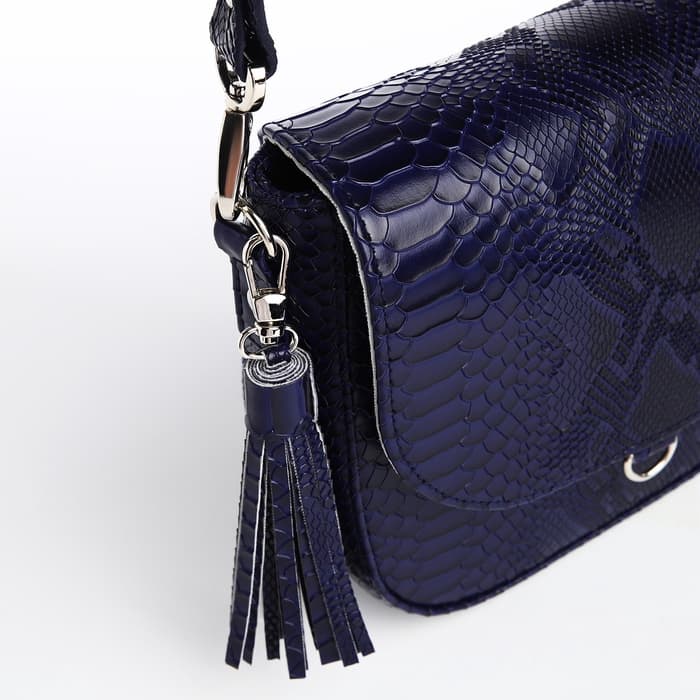 Сумка женская мессенджер TEXTURA на магните, 17×8×19 см, синяя