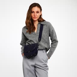 Сумка женская мессенджер TEXTURA на магните, 17×8×19 см, синяя