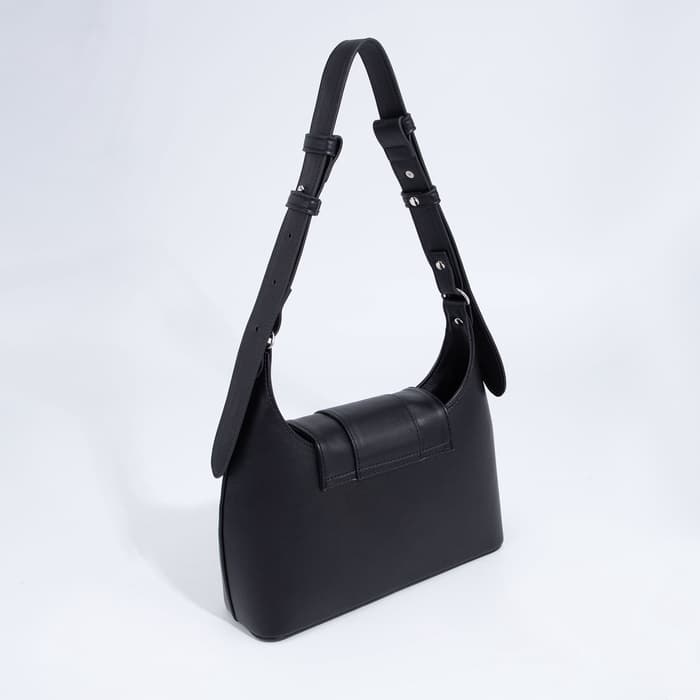 Сумка женская багет на молнии, 28×9×23 см, чёрная