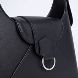 Сумка женская багет на молнии, 28×9×23 см, чёрная