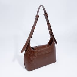 Сумка женская багет на молнии, 28×9×23 см, коричневая