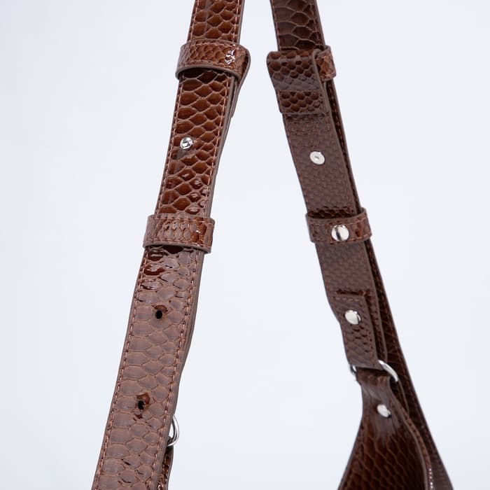 Сумка женская багет на молнии, 28×9×23 см, коричневая