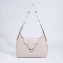 Сумка женская багет на молнии, 28×9×23 см, бежевая