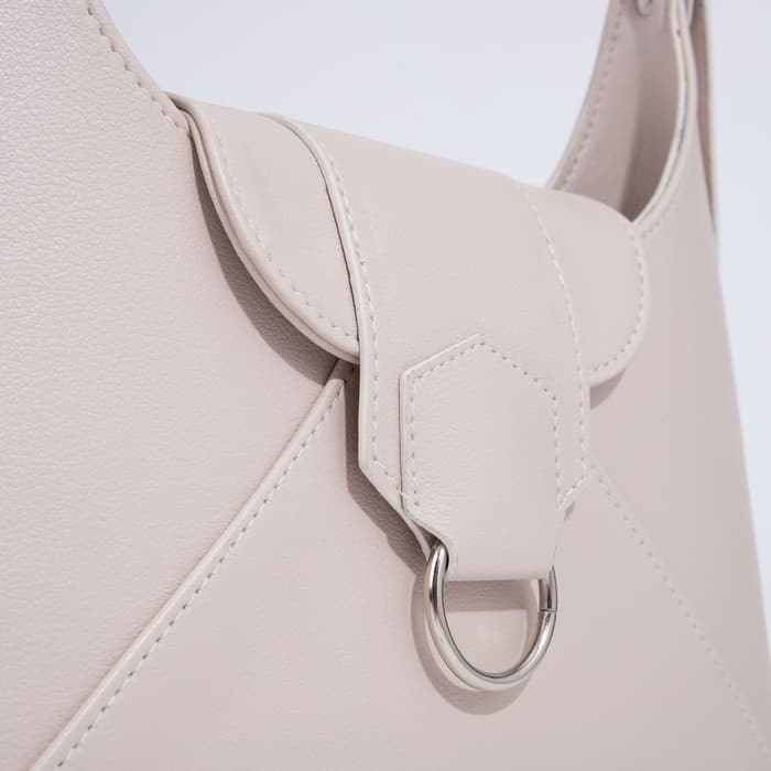 Сумка женская багет на молнии, 28×9×23 см, бежевая