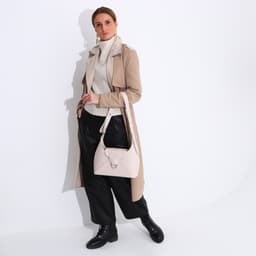 Сумка женская багет на молнии, 28×9×23 см, бежевая