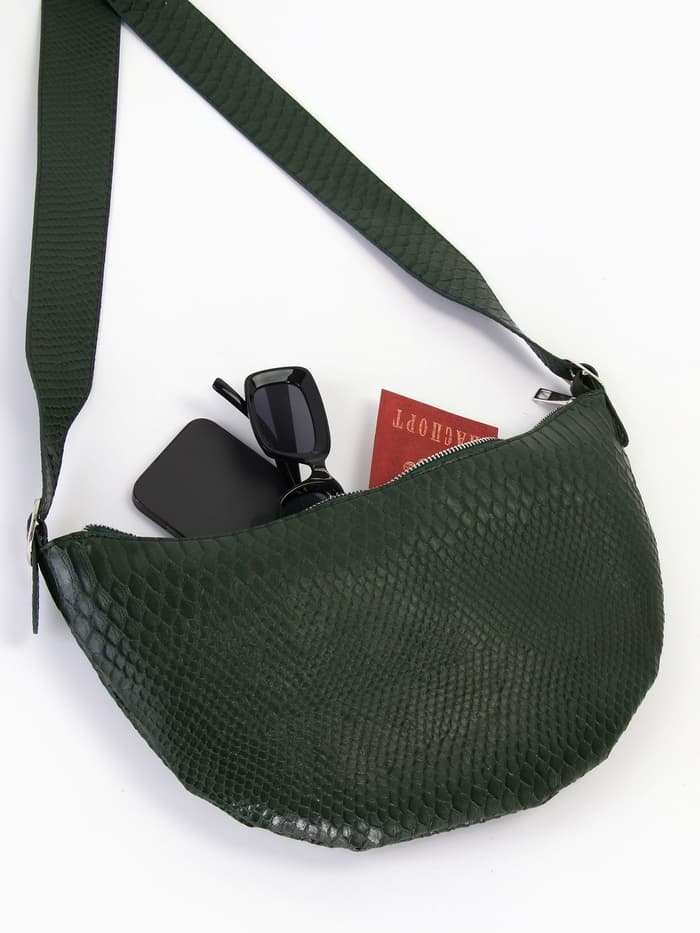 Сумка женская кросс-боди TEXTURA на молнии, 26×3×21 см, зелёная