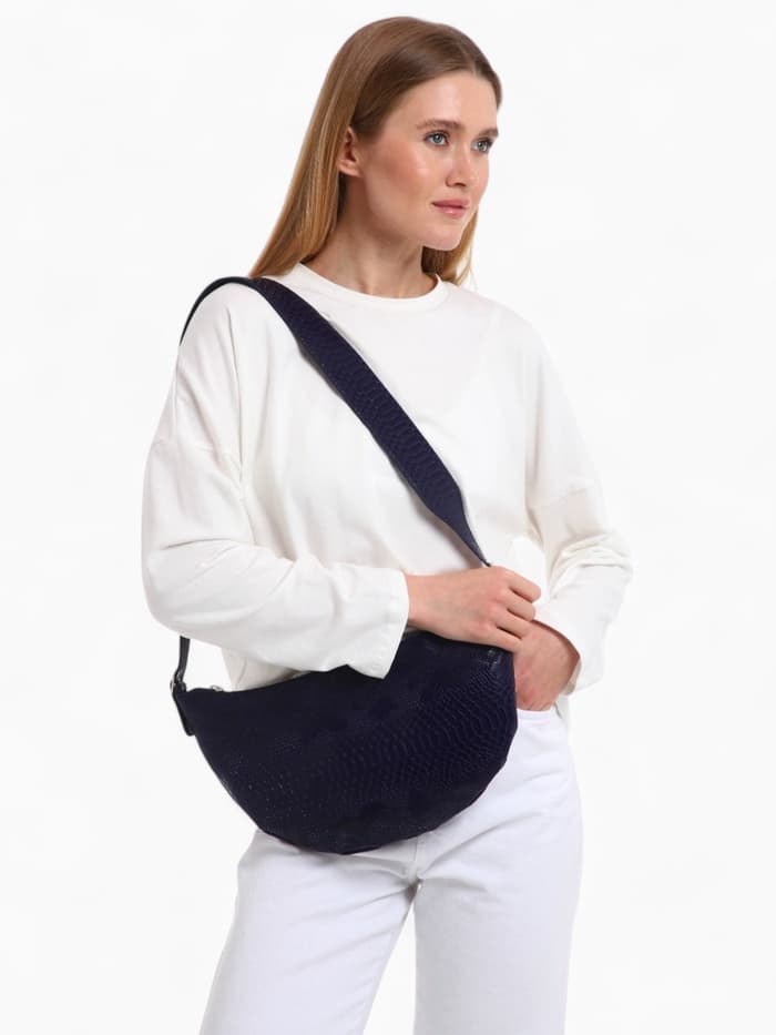 Сумка женская кросс-боди TEXTURA на молнии, 26×3×21 см, синяя