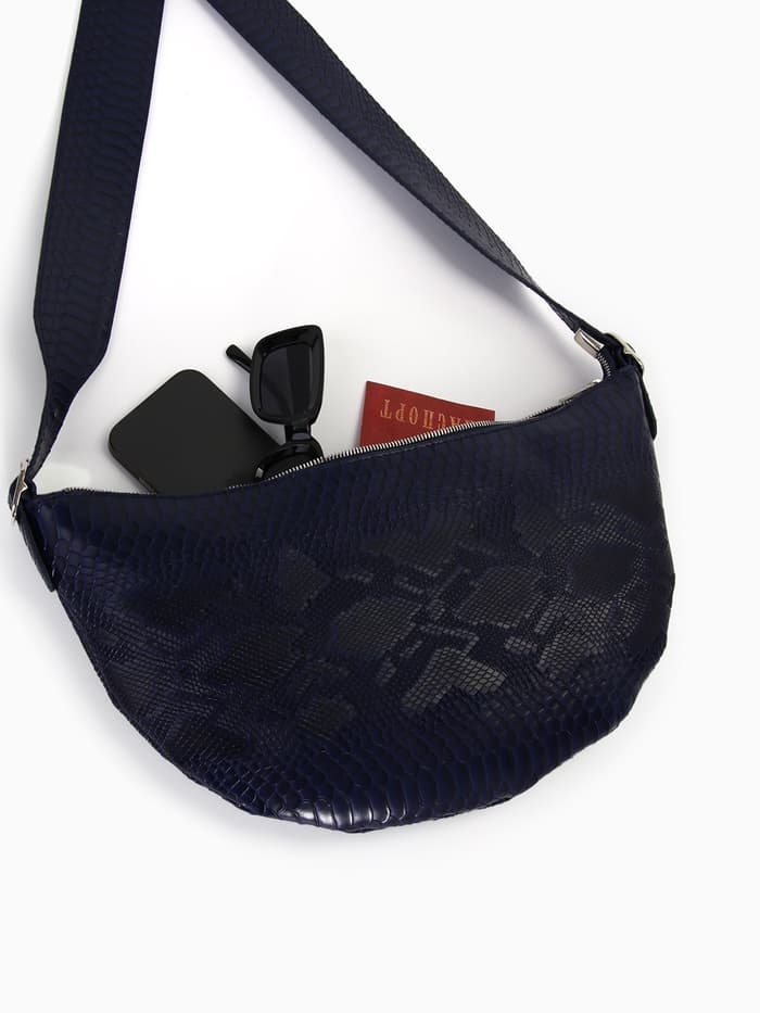 Сумка женская кросс-боди TEXTURA на молнии, 26×3×21 см, синяя
