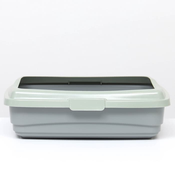 Лоток большой с бортиком Atlantis «Стандарт», 43×33×12.5 см, серый