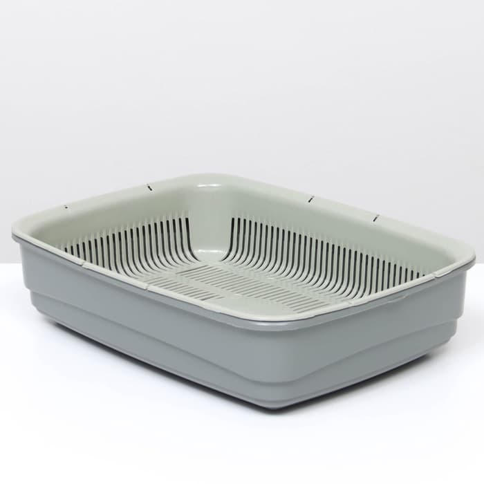 Лоток большой с сеткой Atlantis «Стандарт», 42×31×10 см, серый