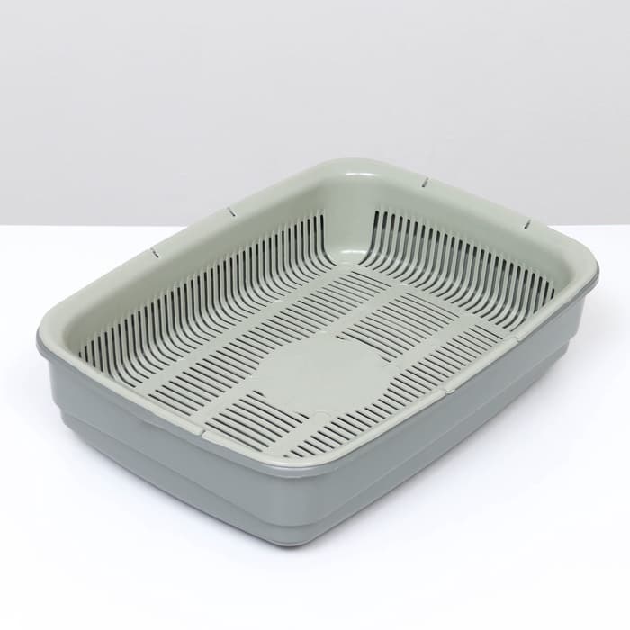 Лоток большой с сеткой Atlantis «Стандарт», 42×31×10 см, серый