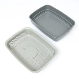 Лоток большой с сеткой Atlantis «Стандарт», 42×31×10 см, серый