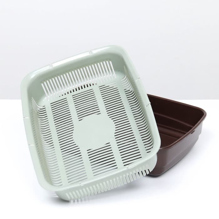 Лоток большой с сеткой Atlantis «Стандарт», 42×31×10 см, шоколад