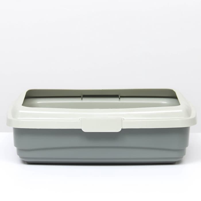 Лоток большой с сеткой и бортиком Atlantis «Стандарт», 43×33×12.5 см, серый