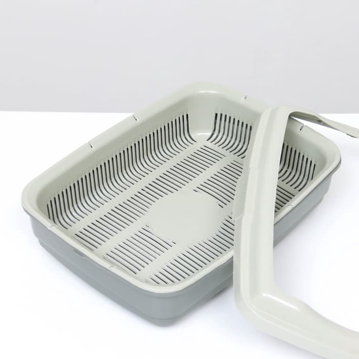 Лоток большой с сеткой и бортиком Atlantis «Стандарт», 43×33×12.5 см, серый