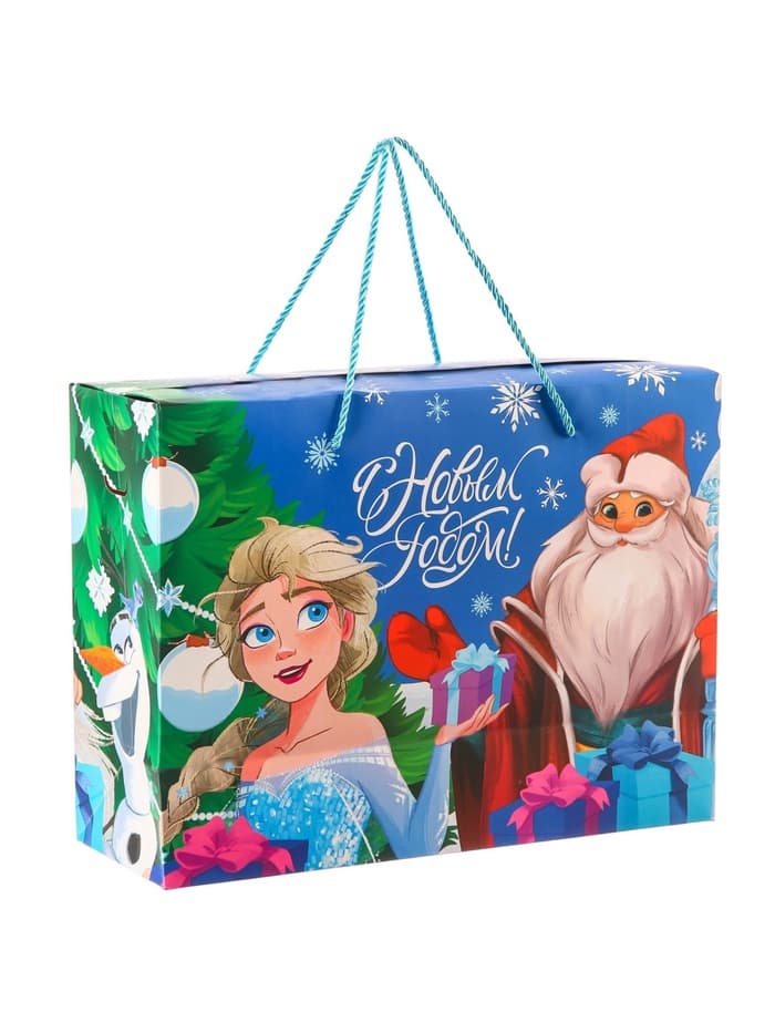 Пакет подарочный-коробка «С Новым годом!» 15×40×30 см, Холодное Сердце