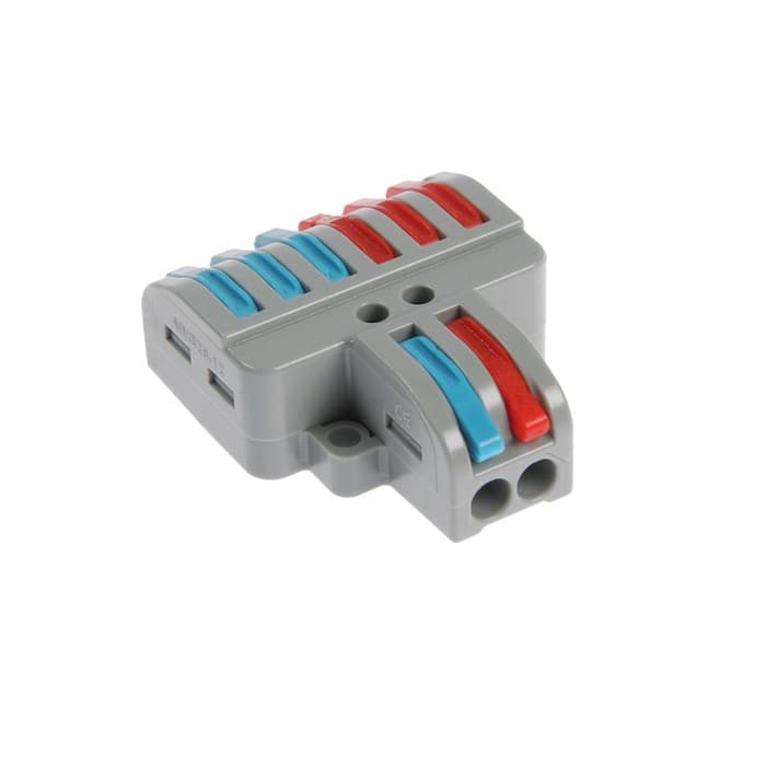 Клемма электрическая проходная, 32 А, 0.08-4 мм2, фаза/ноль, 2 ввод 6 вывод, набор 10 шт.