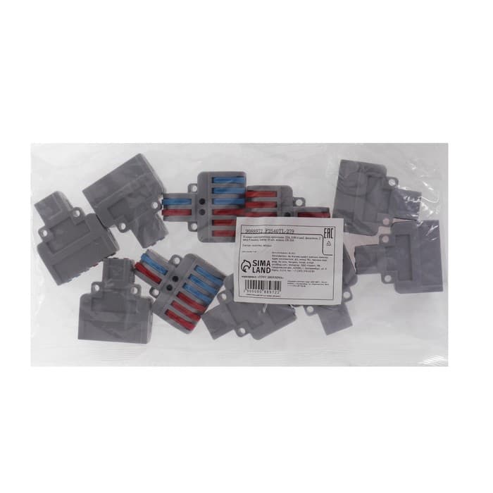 Клемма электрическая проходная, 32 А, 0.08-4 мм2, фаза/ноль, 2 ввод 6 вывод, набор 10 шт.