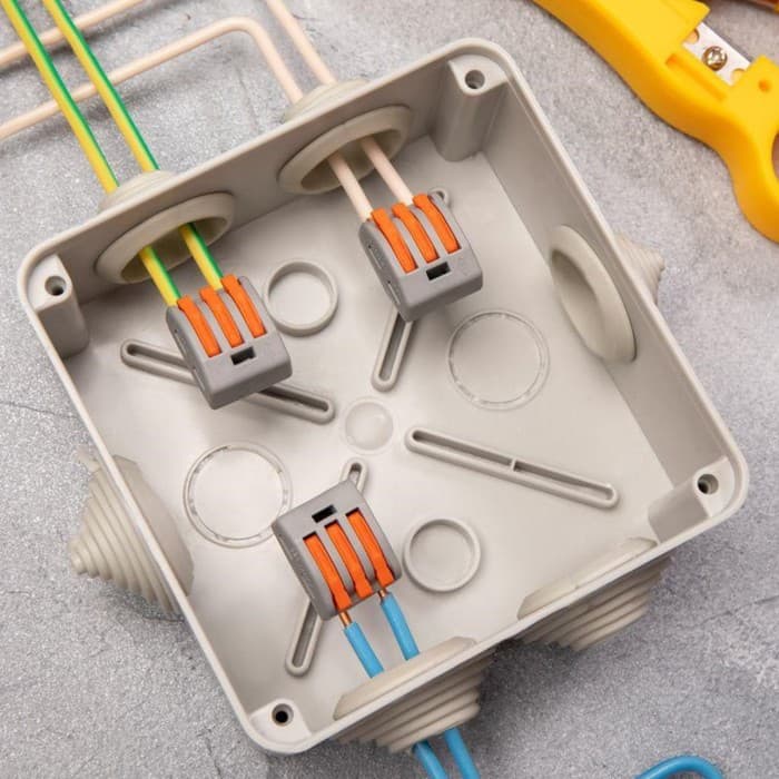 Строительно-монтажная клемма СК-329, 32 А, 0.08–2.5 мм², 3 отверстия с рычажком, набор 10 шт.