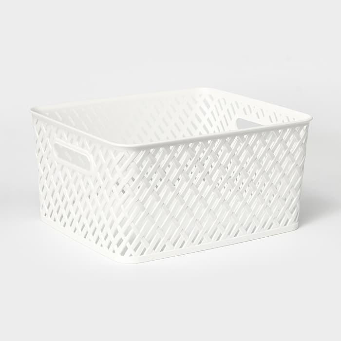 Корзина для хранения «Плетёнка», 35×29×17.5 см, белая