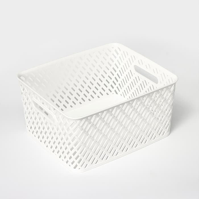 Корзина для хранения «Плетёнка», 35×29×17.5 см, белая