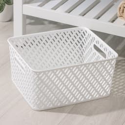 Корзина для хранения «Плетёнка», 35×29×17.5 см, белая