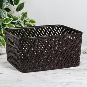 Корзина для хранения «Плетёнка», 35×29×17.5 см, коричневая
