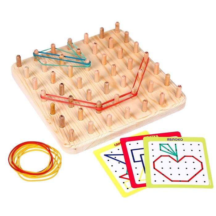 Геоборд с карточками Лесная мастерская, 23×23 см