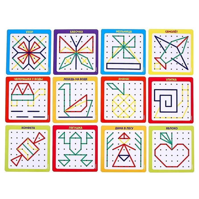 Геоборд с карточками Лесная мастерская, 23×23 см