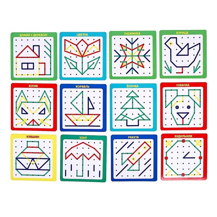 Геоборд с карточками Лесная мастерская, 23×23 см