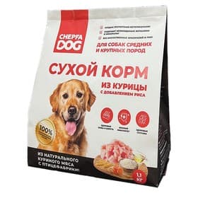 Полнорационный сухой корм CHEPFADOG для собак средних и крупных пород, с курицей, 1.1 кг