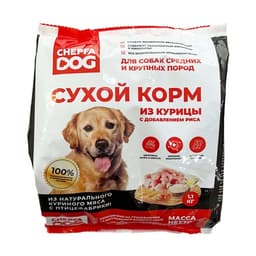 Полнорационный сухой корм CHEPFADOG для собак средних и крупных пород, с курицей, 1.1 кг