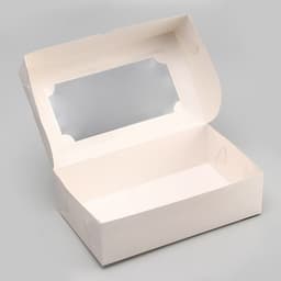 Коробка складная с окном под зефир, белый, 25×15×7 см