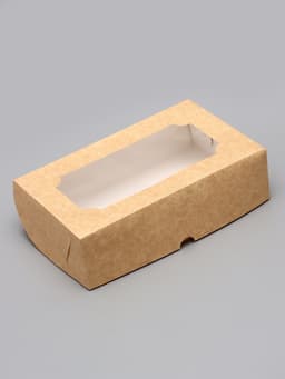 Коробка складная с окном под зефир, крафт, 25×15×7 см