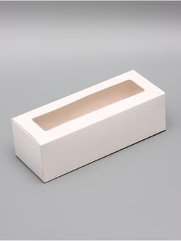 Коробка с окном под рулет, белая, 26×10×8 см, МИКС