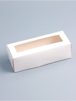 Коробка с окном под рулет, белая, 26×10×8 см, МИКС