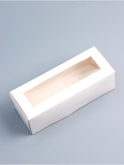 Коробка с окном под рулет, белая, 26×10×8 см, МИКС