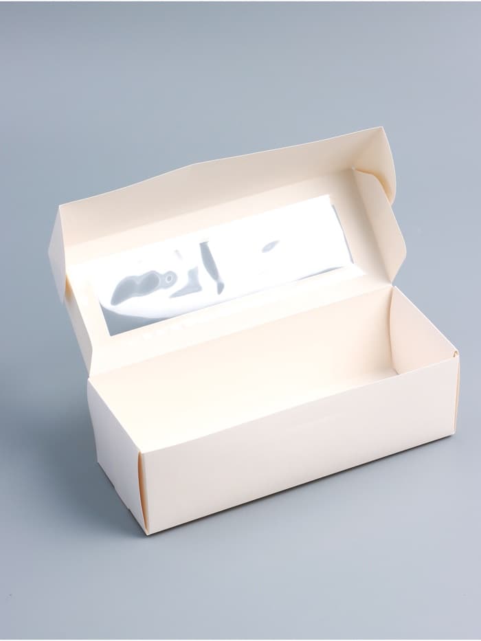 Коробка с окном под рулет, белая, 26×10×8 см, МИКС