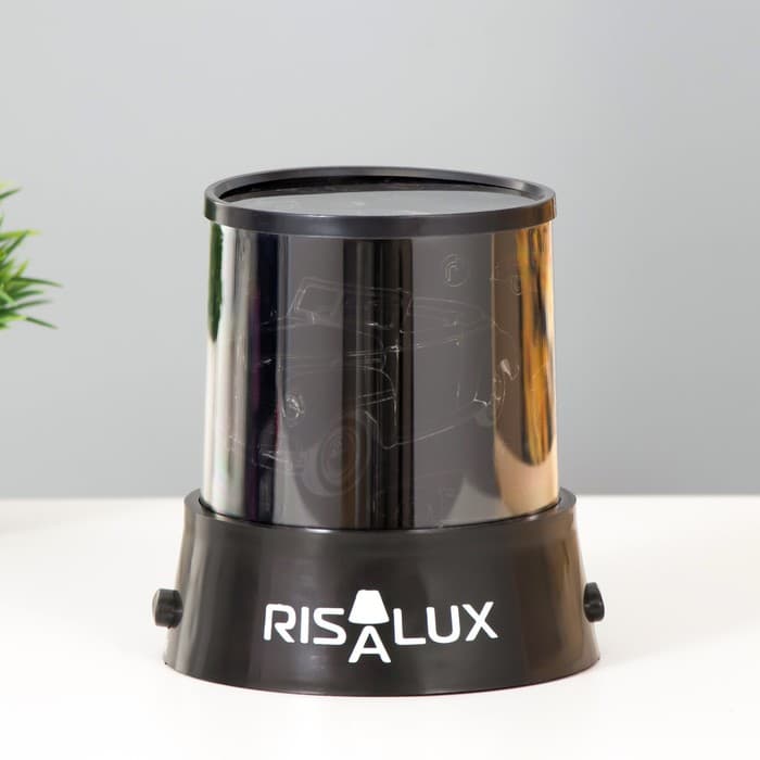 Ночник - проектор RISALUX «Ретротехника», светодиодный, от USB/батареек, чёрный, 10.8×10.8×11.5 см