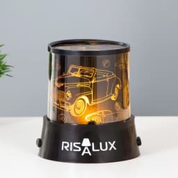 Ночник - проектор RISALUX «Ретротехника», светодиодный, от USB/батареек, чёрный, 10.8×10.8×11.5 см