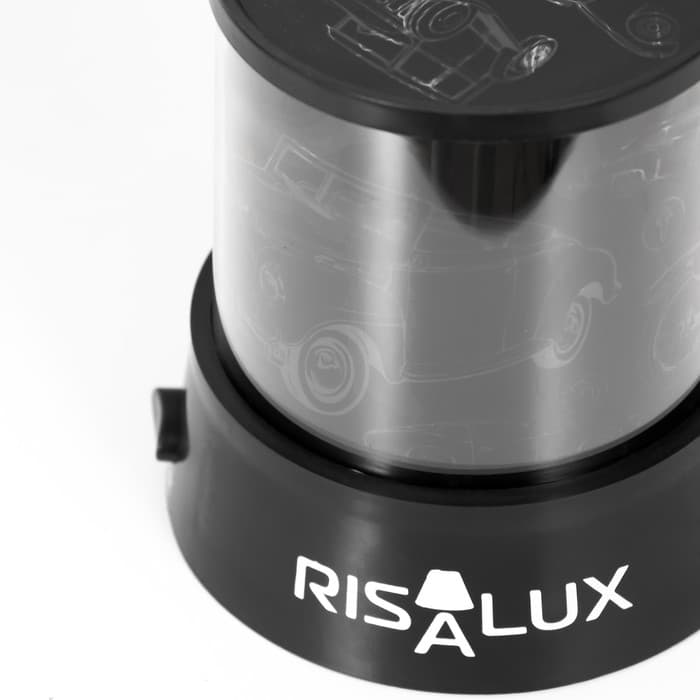 Ночник - проектор RISALUX «Ретротехника», светодиодный, от USB/батареек, чёрный, 10.8×10.8×11.5 см